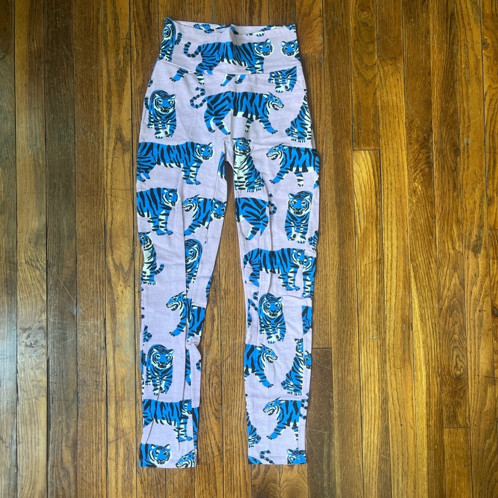 NOOWORKS Rare Deadstock Blue Tiger Print Leggings
